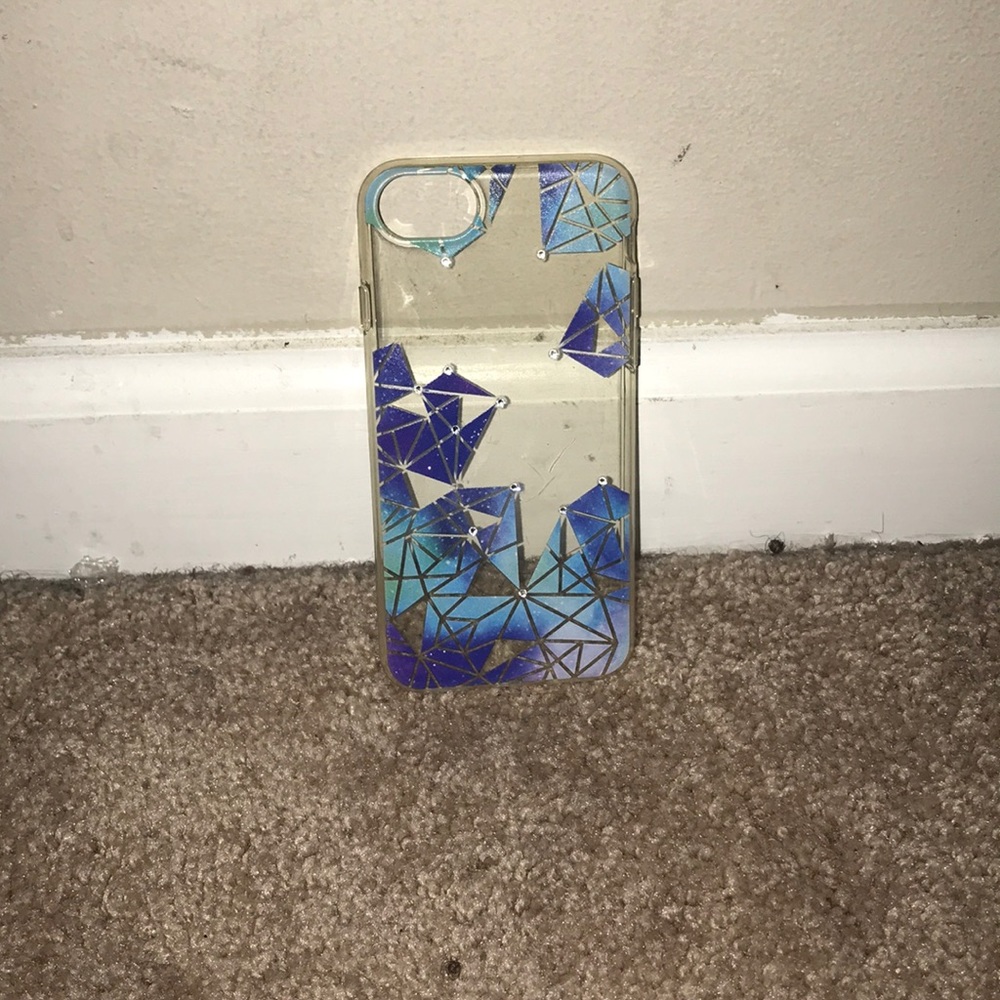 Rhinestone multiple shade of blue iPhone 7,6,8